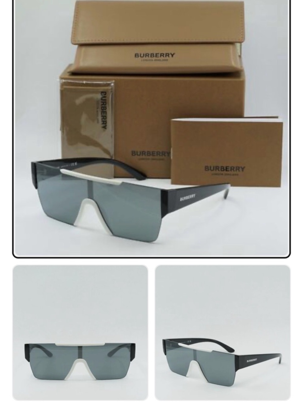 Burberry Black and Gray Shield Sunglasses